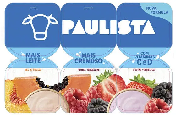 Iogurte Integral Mix De Frutas Frutas Vermelhas Paulista Bandeja 510g 6 Unidades