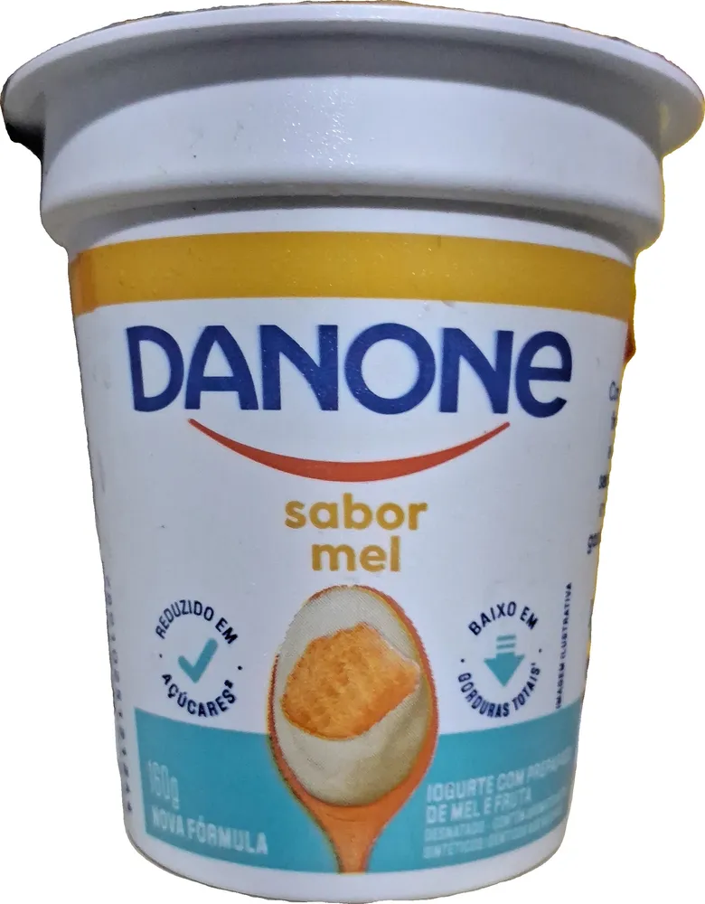 Iogurte desnatado com preparado de mel e fruta