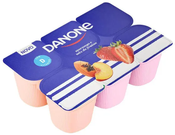 Bebida Láctea Fermentada Morango Mix De Frutas Danone Bandeja 510g 6 Unidades