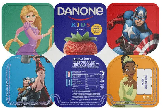 Bebida Láctea Fermentada Morango Danone Kids Bandeja 510g 6 Unidades