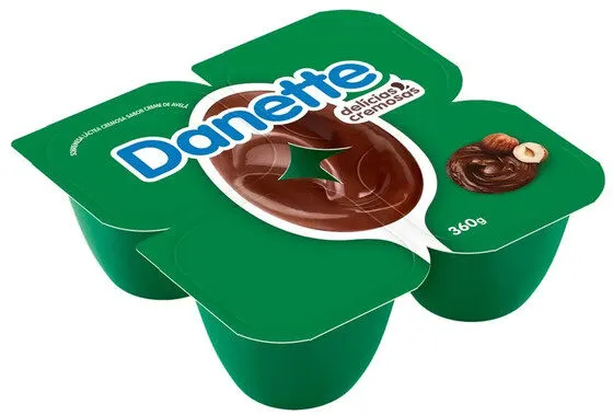 Sobremesa Láctea Creme De Avelã Danette Bandeja 360g 4 Unidades