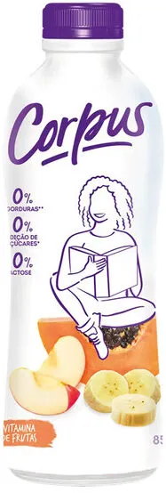 Iogurte Desnatado Vitamina De Frutas Zero Lactose Corpus Garrafa 850g