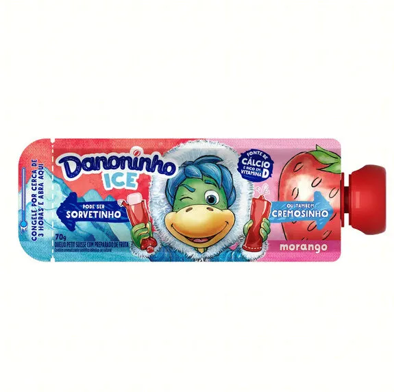 Queijo Petit Suisse Morango Danoninho Ice Squeeze 70g