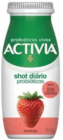 Leite Fermentado Morango Zero Lactose Activia Shot Diário Frasco 100g