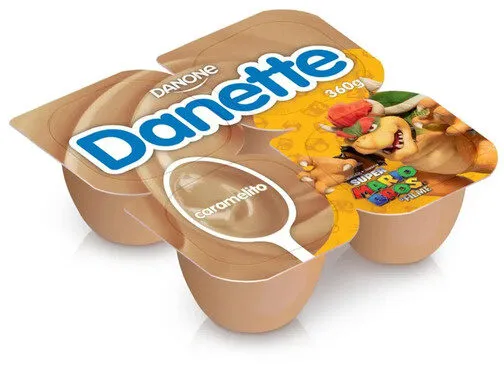 Sobremesa Láctea Gold Chocolate Branco Com Toque De Caramelo Danette Bandeja 360g 4 Unidades