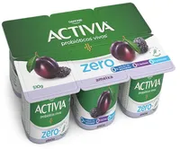 Leite Fermentado Desnatado Ameixa Zero Lactose Activia Zero Bandeja 510g 6 Unidades