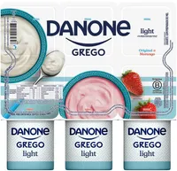 Iogurte Parcialmente Desnatado Grego Original Morango Light Danone Bandeja 510g 6 Unidades