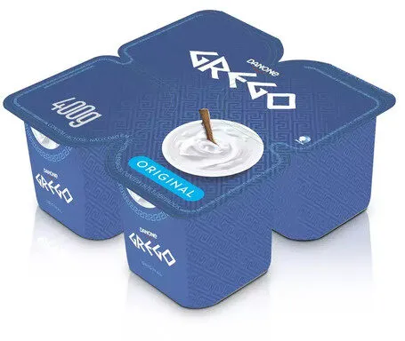 Iogurte Grego Tradicional Com Mel Danone Bandeja 400g 4 Unidades