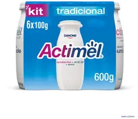Leite Fermentado Tradicional Semi Desnatado Actimel Pack 600g 6 Unidades