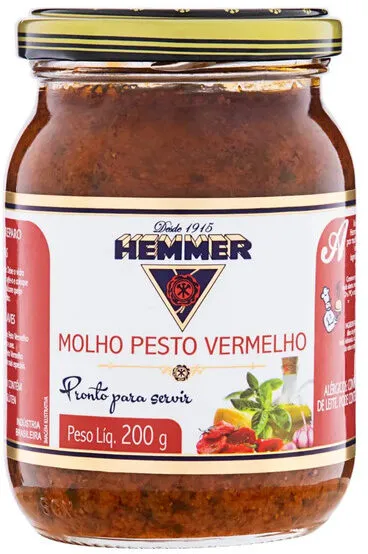 Molho Pesto Vermelho Hemmer Vidro 200g