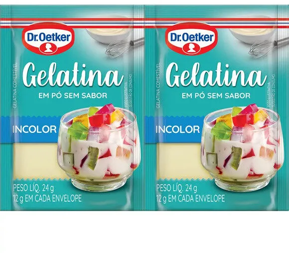 Gelatina Em Pó Sem Sabor Incolor Dr. Oetker 24g