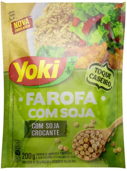 Farofa De Mandioca Com Soja Yoki Pacote 200g