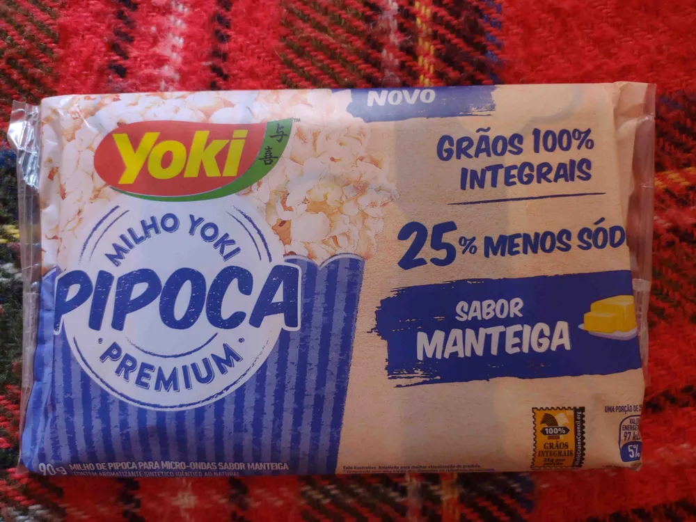 Pipoca Premium Integral - Sabor Manteiga reduzido em sódio 90g