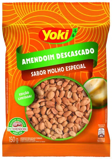 Amendoim Torrado Sem Casca Molho Especial Yoki Pacote 150g