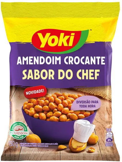 Amendoim Crocante Alho E Limão Yoki Sabor Do Chef Pacote 150g