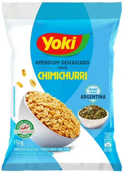 Amendoim Torrado Sem Casca Chimichurri Yoki Pacote 150g Edição Limitada Argentina