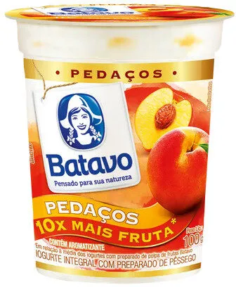 Iogurte Integral Pêssego Batavo Pedaços Copo 100g
