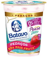 Iogurte Desnatado Morango Zero Lactose Batavo Pense Zero Pedaços Copo 100g