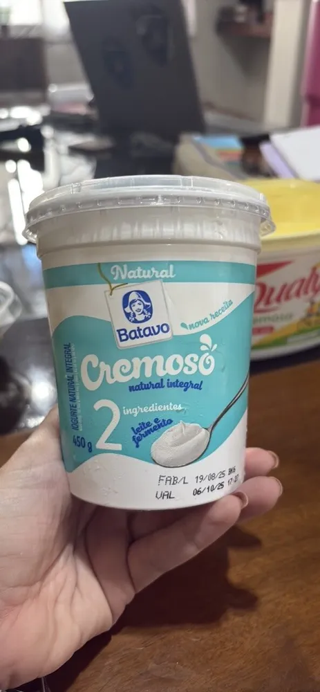 Iogurte Integral Cremoso Natural Batavo Pote 500g