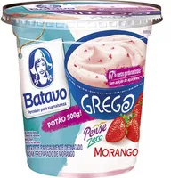 Iogurte Parcialmente Desnatado Grego Morango Zero Lactose Batavo Pense Zero Pote 500g