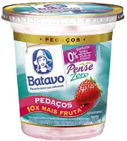 Iogurte Desnatado Morango Zero Lactose Batavo Pense Zero Pedaços Pote 500g