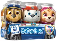 Pack Leite Fermentado Desnatado Laranja Paw Patrol Batavo Batavinho Frasco 450g 6 Unidades