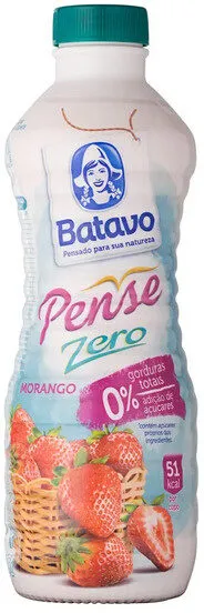 Bebida Láctea Fermentada Morango Zero Lactose Batavo Pense Zero Garrafa 850g