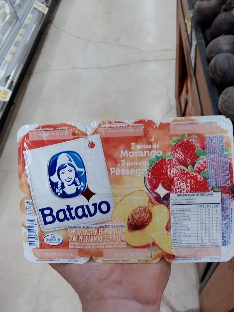 Iog. Batavo bandeira pêssego 510g