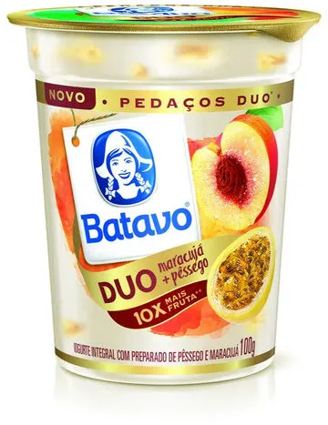 Iogurte Integral Maracujá E Pêssego Batavo Pedaços Duo Copo 100g