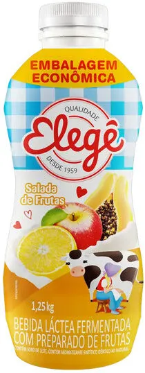 Bebida Láctea Fermentada Salada De Frutas Elegê Garrafa 1,15kg Embalagem Econômica