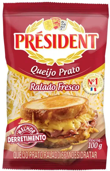Queijo Prato Ralado Fresco Président Pacote 100g