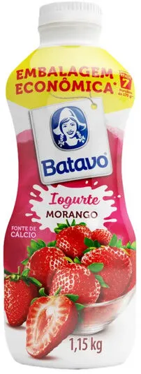 Iogurte Parcialmente Desnatado Morango Batavo Garrafa 1,15kg Embalagem Econômica