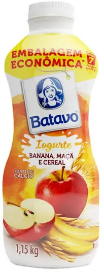Iogurte Parcialmente Desnatado Banana, Maçã E Cereal Batavo Garrafa 1,15kg Embalagem Econômica