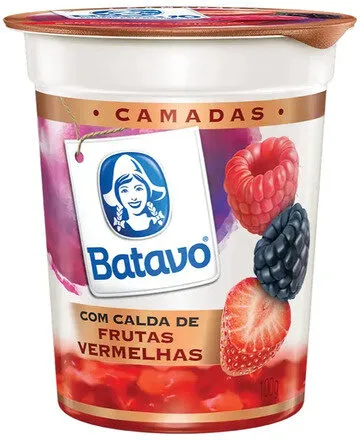 Iogurte Parcialmente Desnatado Calda Frutas Vermelhas Batavo Camadas Copo 100g