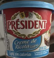 Creme De Queijo Ricota Light Président Pote 380g