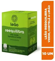 Chá Verde Hortelã E Limão Leão Reequilibra Caixa 18g 10 Unidades