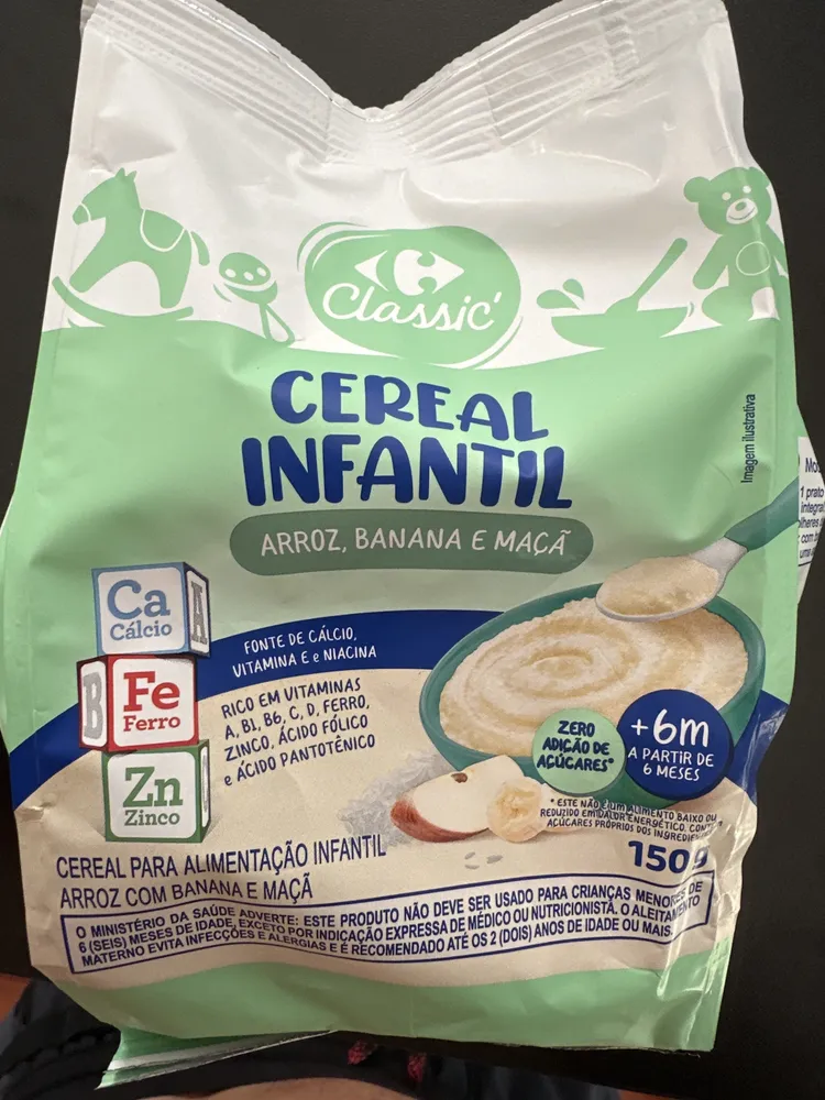 Cereal Infantil - Arroz, Banana e Maçã