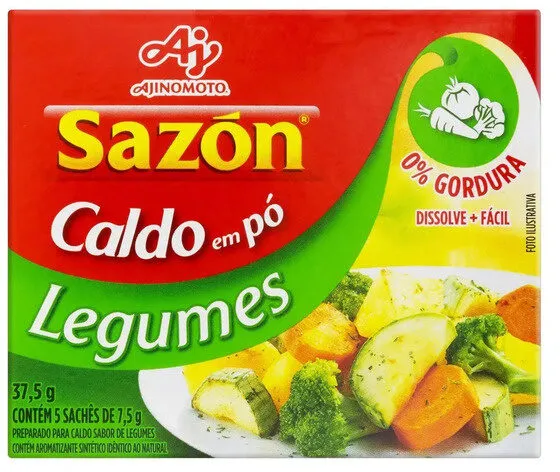 Caldo Pó Legumes Sazón Caixa 37,5g 5 Unidades