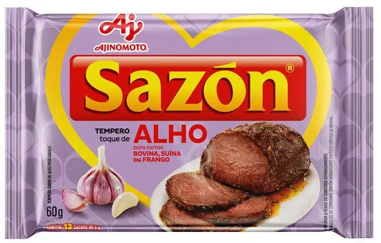 Tempero Para Carnes Toque De Alho Sazón Pacote 60g 12 Unidades