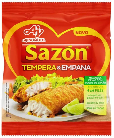 Farinha Para Empanar Ervas Com Toque De Limão Sazón Tempera Empana Pacote 60g