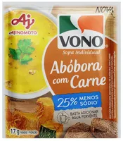 Sopa Individual Abóbora Com Carne Menos Sódio Vono Pacote 17g