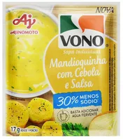 Sopa Individual Mandioquinha Com Cebola E Salsa Menos Sódio Vono Pacote 17g