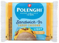 Queijo Processado Cheddar Light Polenghi Sandwich In 144g