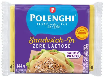Queijo Processado Prato Zero Lactose Polenghi Sandwich In 144g