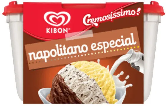 Sorvete Napolitano Especial Kibon Cremosíssimo Pote 2l