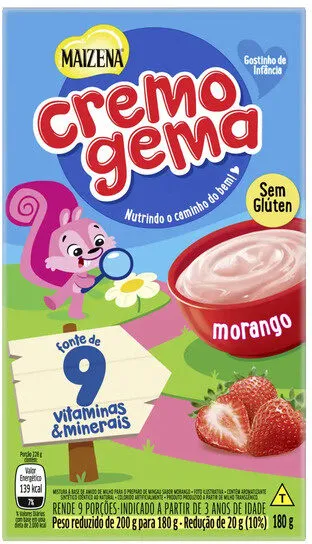 Mingau Morango Maizena Cremogema Caixa 180g