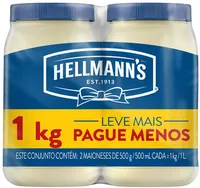 Pack Maionese Hellmanns Pote 1kg 2 Unidades Leve Mais Pague Menos