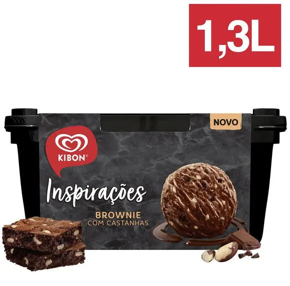 Sorvete Brownie Com Castanhas Kibon Inspirações Pote 1,3l