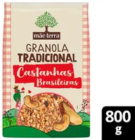 Granola Tradicional Com Castanhas Brasileiras Mãe Terra Pacote 800g