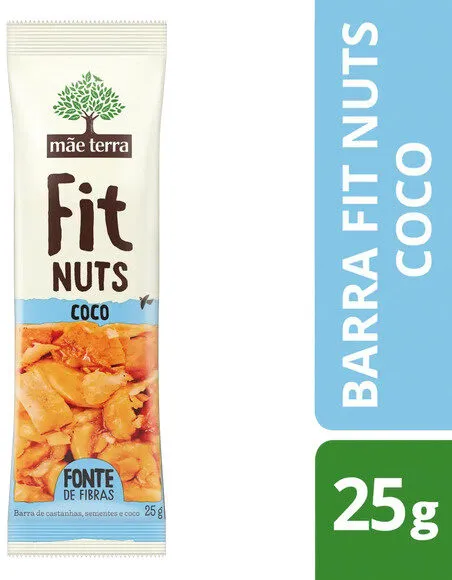 Barra De Nuts Coco Mãe Terra Fit Nuts Pacote 25g